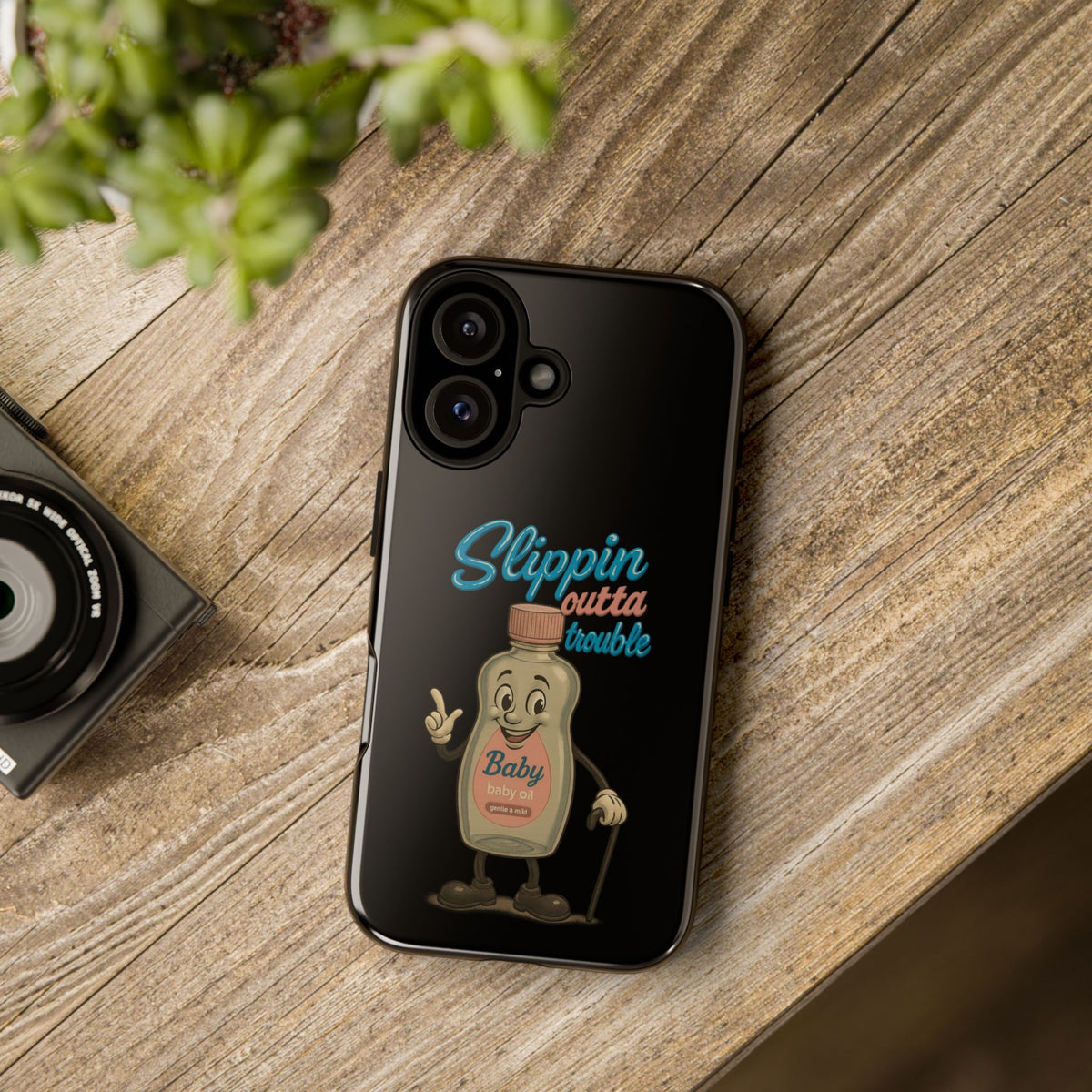Phone Case — Retro 'Slippin Outta Trouble' Baby Bottle Design