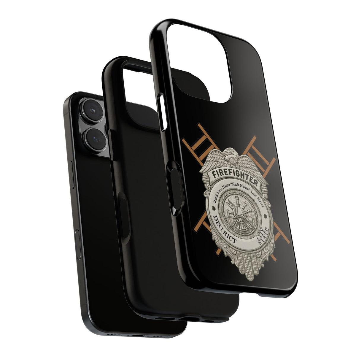 Firefighter Badge Tough Phone Case — Firefighter Helmet & Ladders Protective Case