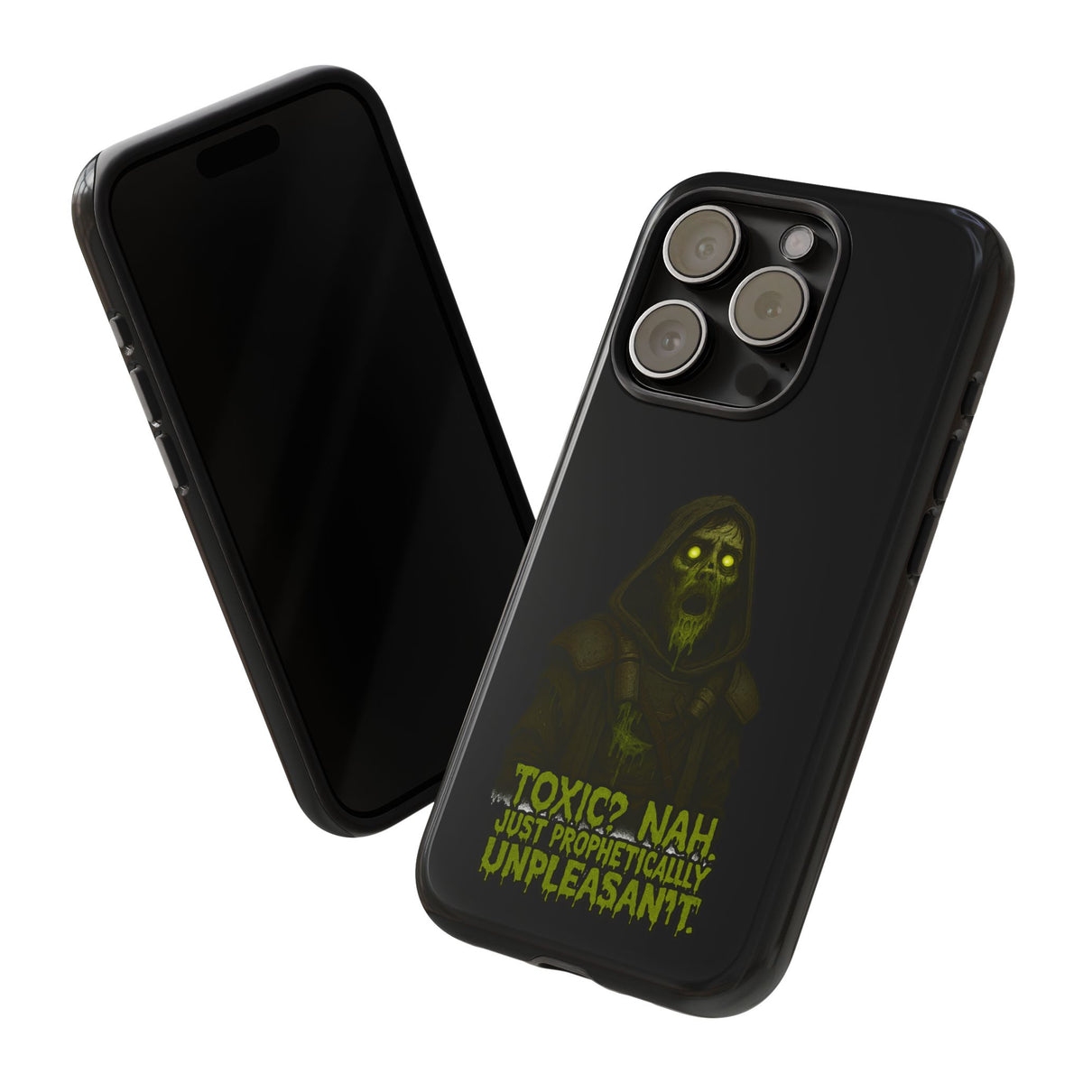 Phone Case — 'Toxic? Nah, Just Prophetically Unpleasant' Neon Grim Reaper Protective Cover