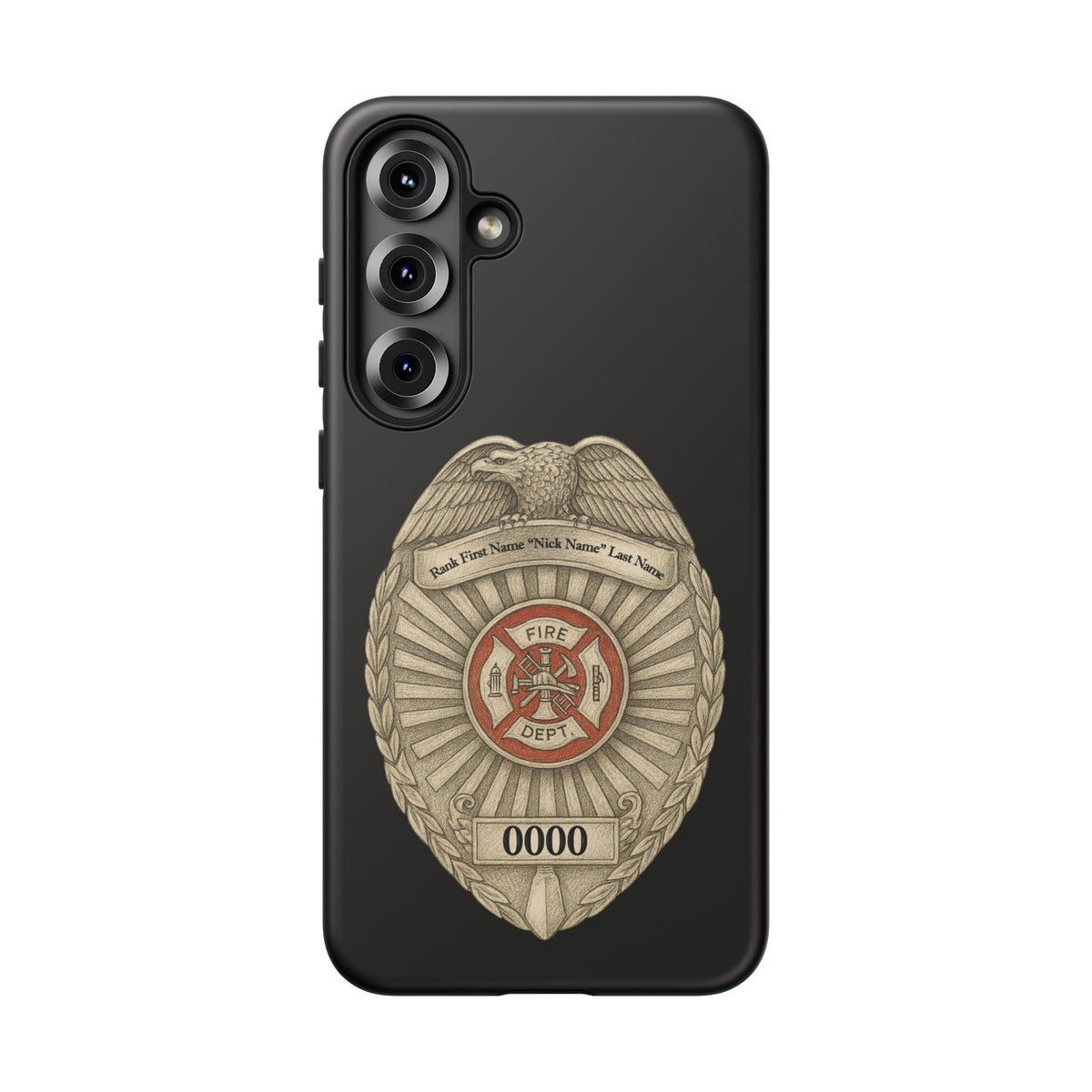 Firefighter Badge Phone Case – Personalized Dept. Emblem Tough Case