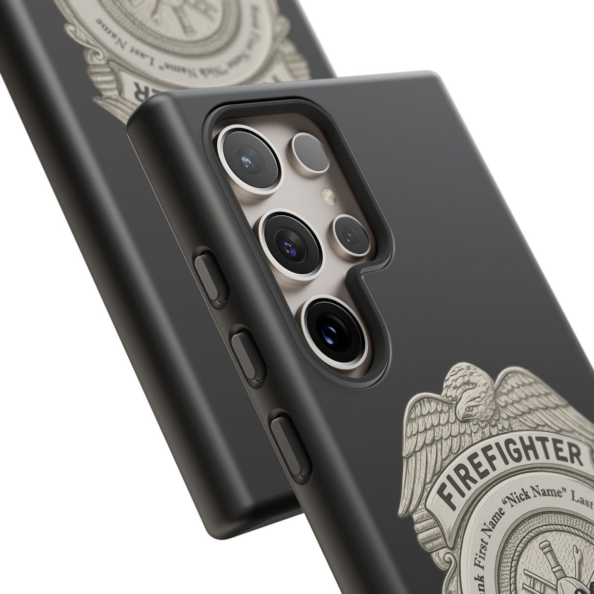 Firefighter Badge Tough Phone Case — Personalized Station Number Design