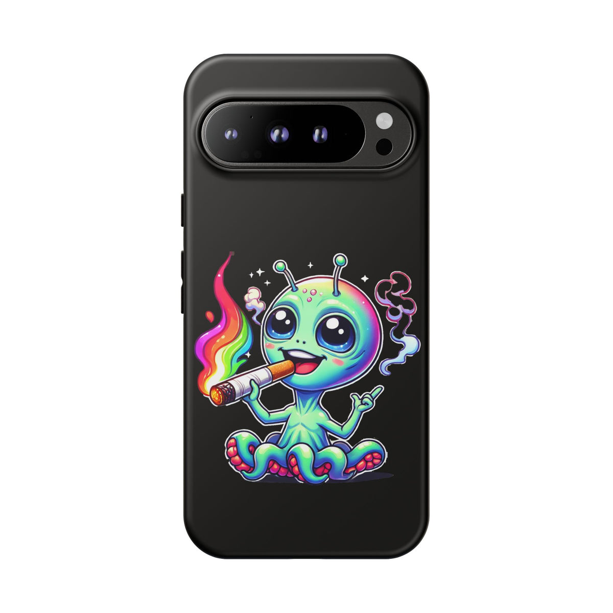 Alien Smoking Rainbow Joint Phone Case — Cute Psychedelic Cannabis iPhone Cover