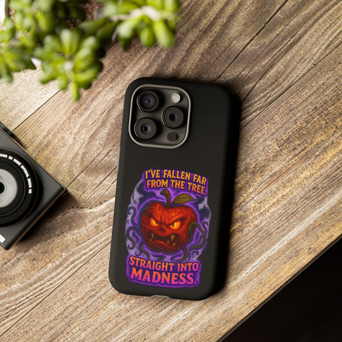 Phone Case — 'I've Fallen Far From the Tree, Straight Into Madness' Pumpkin Horror Design