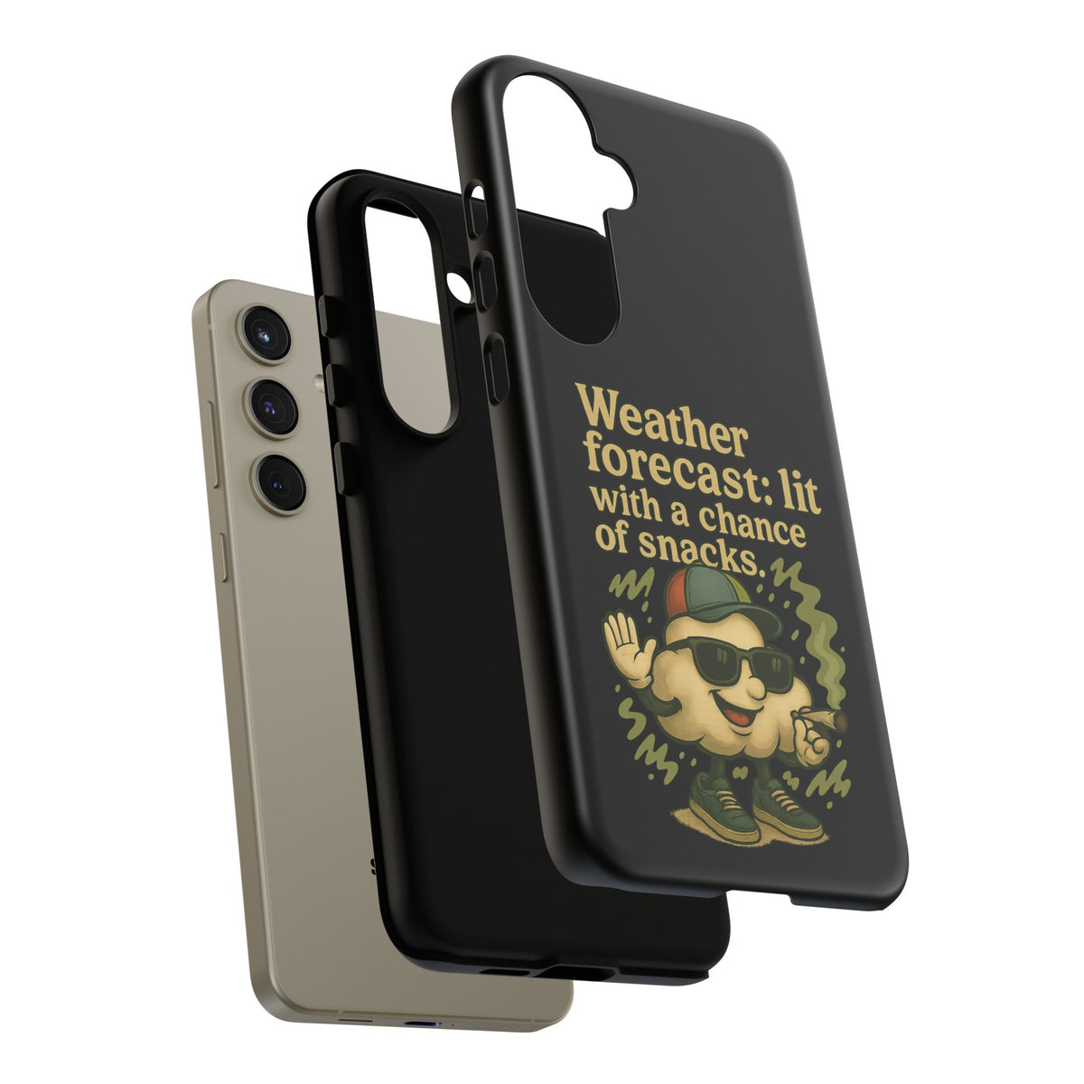 Phone Case — "Weather Forecast: Lit with a Chance of Snacks" Retro Graphic