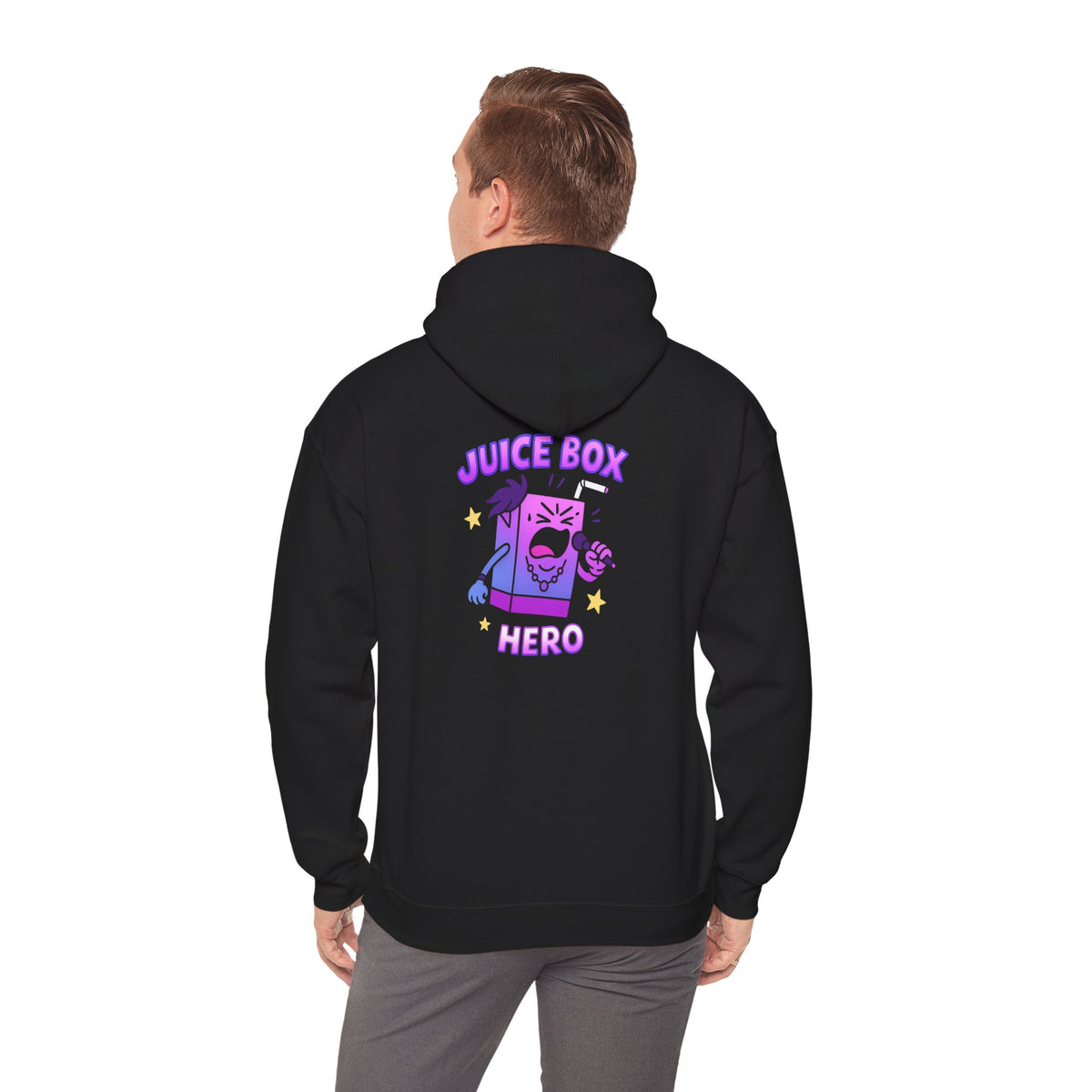 Juice Box Hero Hoodie — Playful Cartoon Juice Box Graphic Sweatshirt