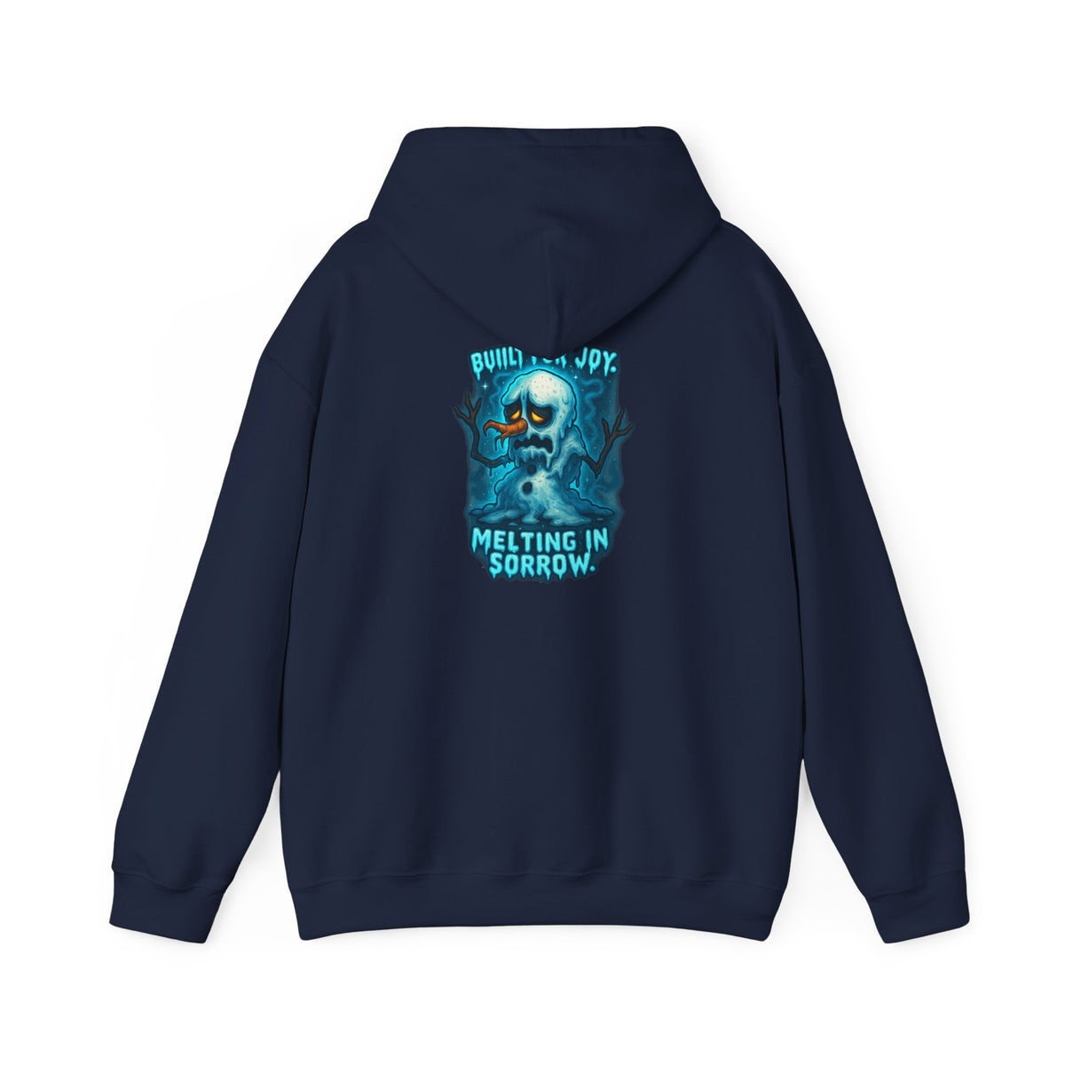 Melting in Sorrow Hoodie — Blue Melting Skull Graphic Pullover