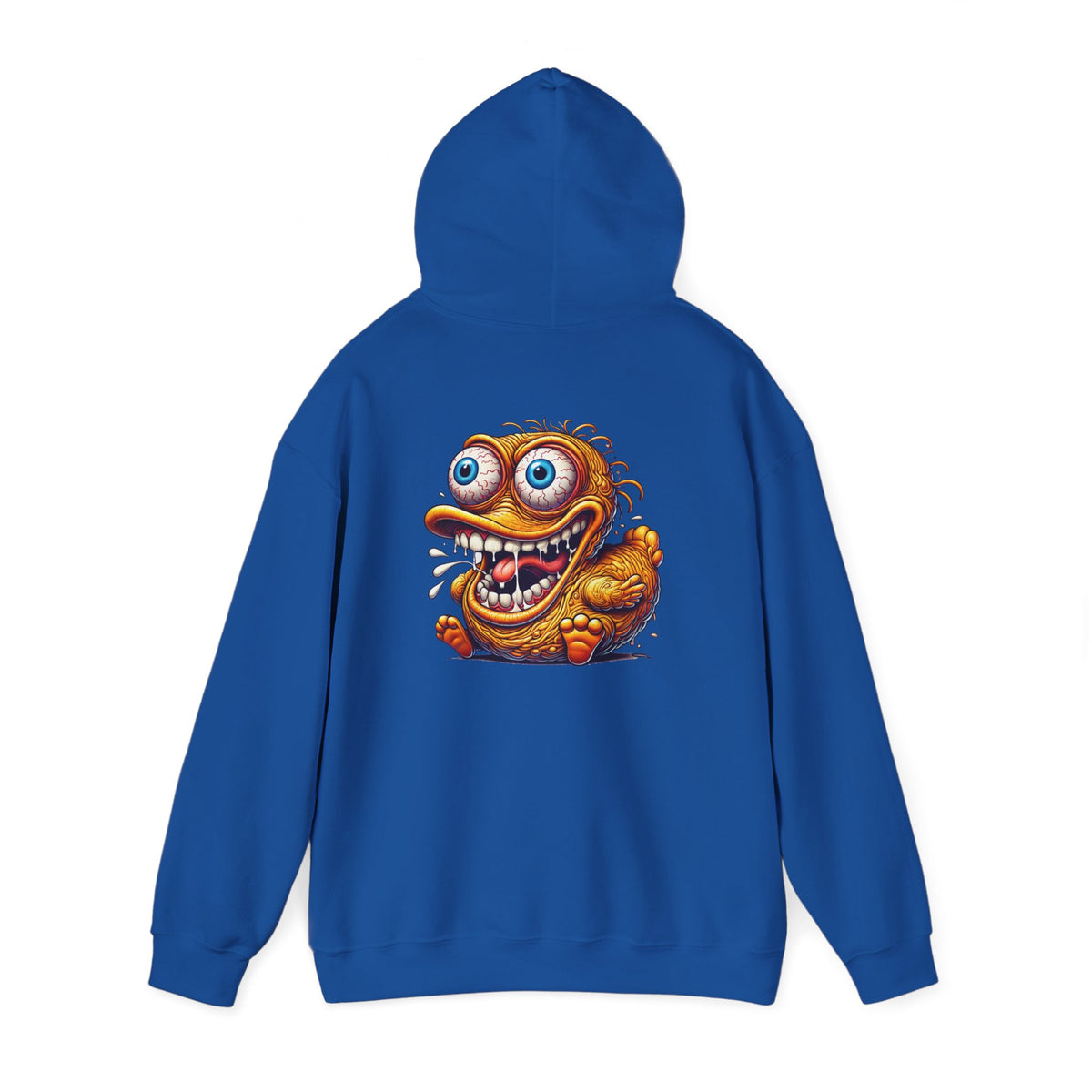 Hoodie — Whimsical Big-Eyed Monster Cartoon Back Print