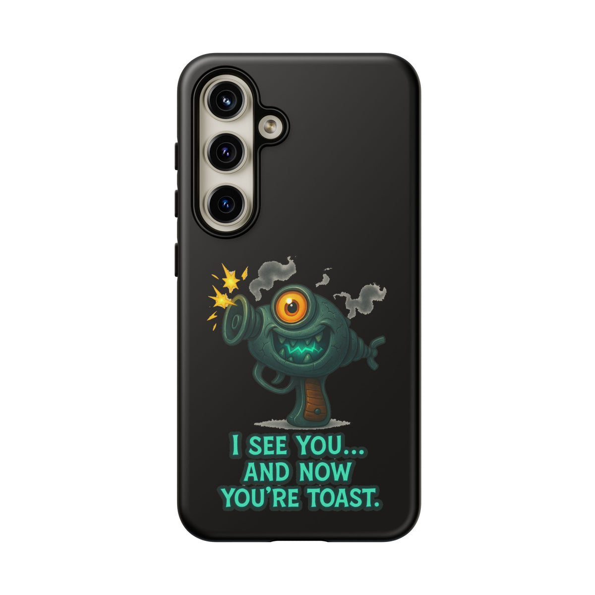 Phone Case — Cute Zombie Blaster Design with "I See You... And Now You're Toast"