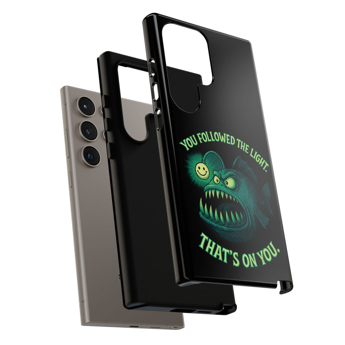 Anglerfish Phone Case – “You Followed The Light, That’s On You” Glow Horror Protective Case