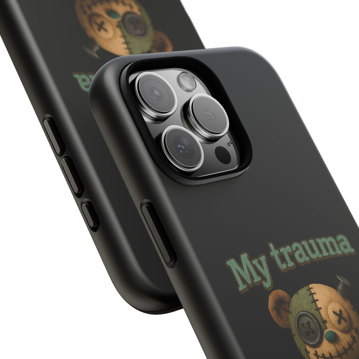 Phone Case — 'My Trauma Runs on AA Batteries' Creepy Voodoo Teddy Protective Cover