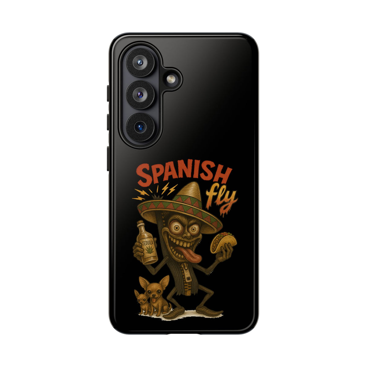 Spanish Fly Tough Phone Case — Retro Skull Sombrero Design