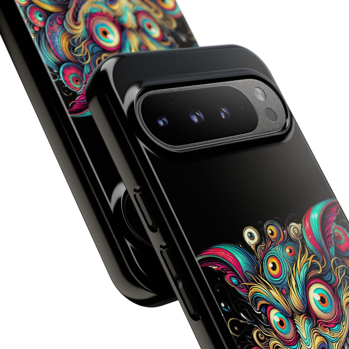 Psychedelic Mischief Phone Case — Colorful Grinning Monster Design