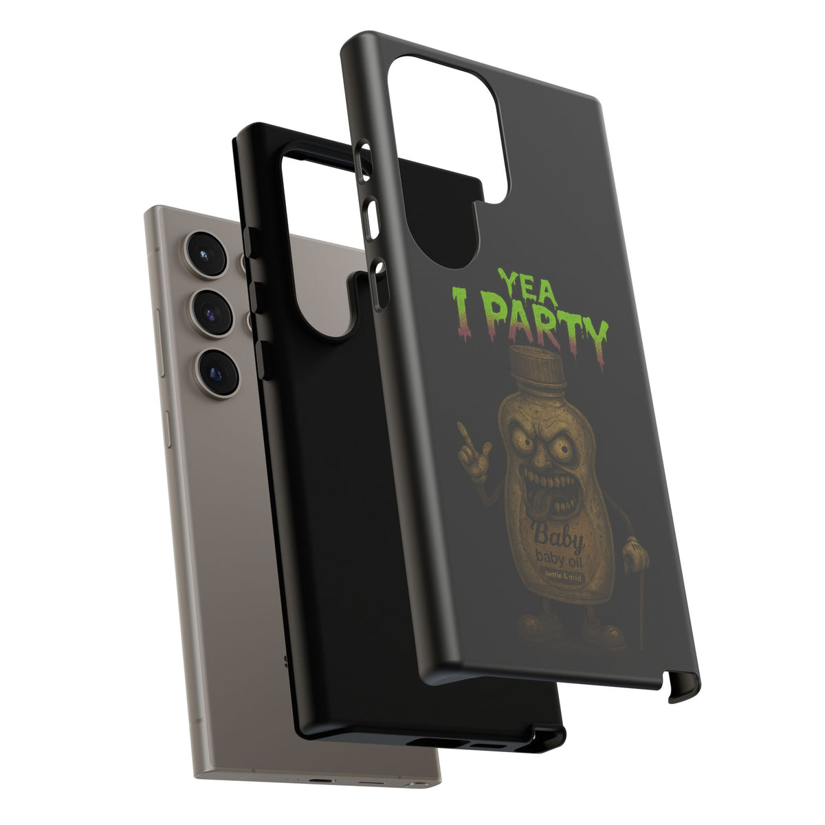 Phone Case — 'Yea I Party' Creepy Baby Bottle Graphic