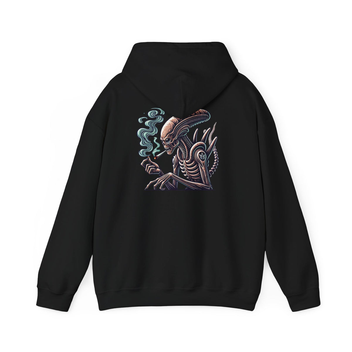 Alien Smoking Graphic Hoodie — Sci‑Fi Xenomorph Streetwear Pullover