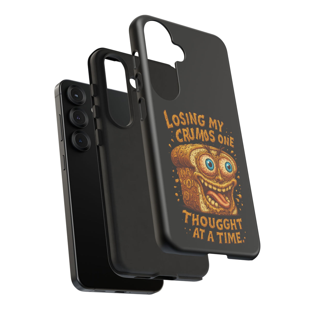Phone Case — "Losing My Crumbs One Thought at a Time" Funny Retro Bread Illustration
