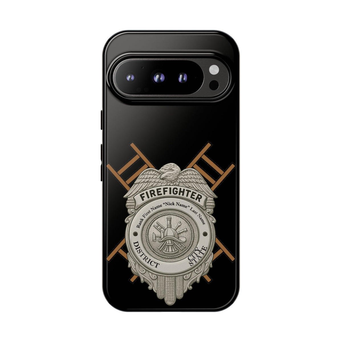 Firefighter Badge Tough Phone Case — Firefighter Helmet & Ladders Protective Case