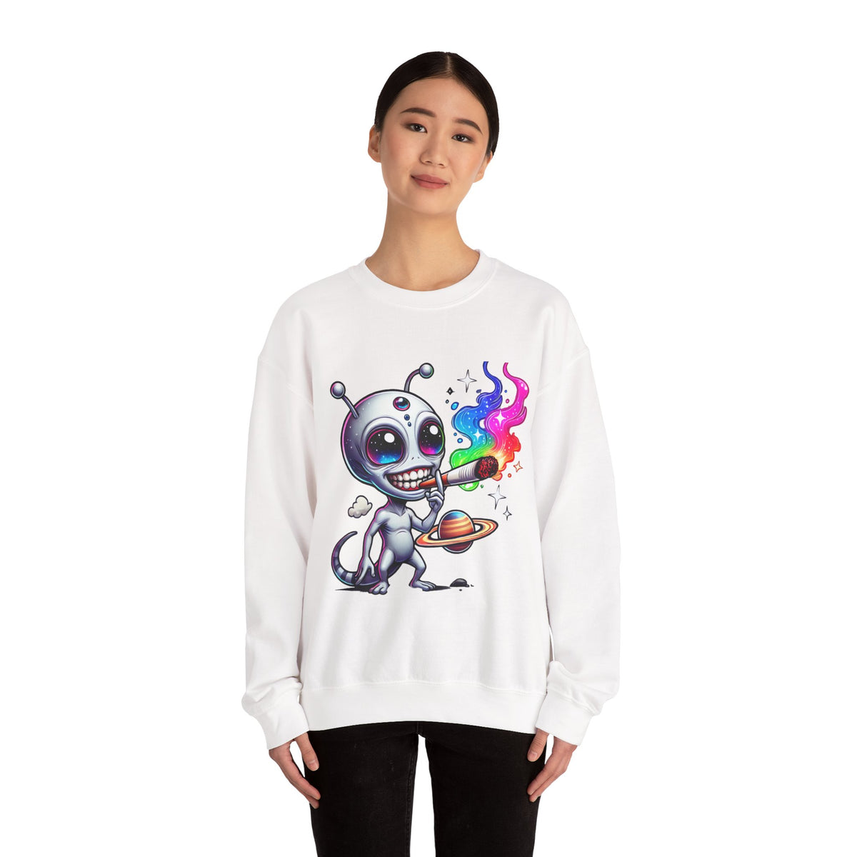 Stoned Alien Galaxy Crewneck Sweatshirt