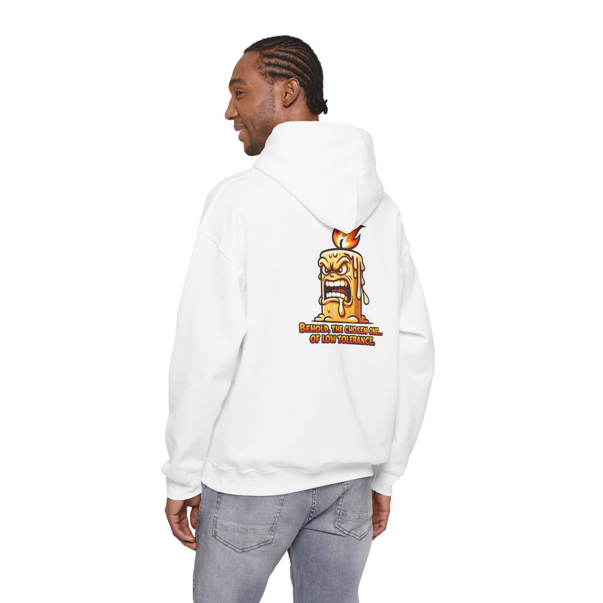 Hoodie — Spicy Candle Melt Comic Design (“Because I’m Candles and... My Tolerance”)