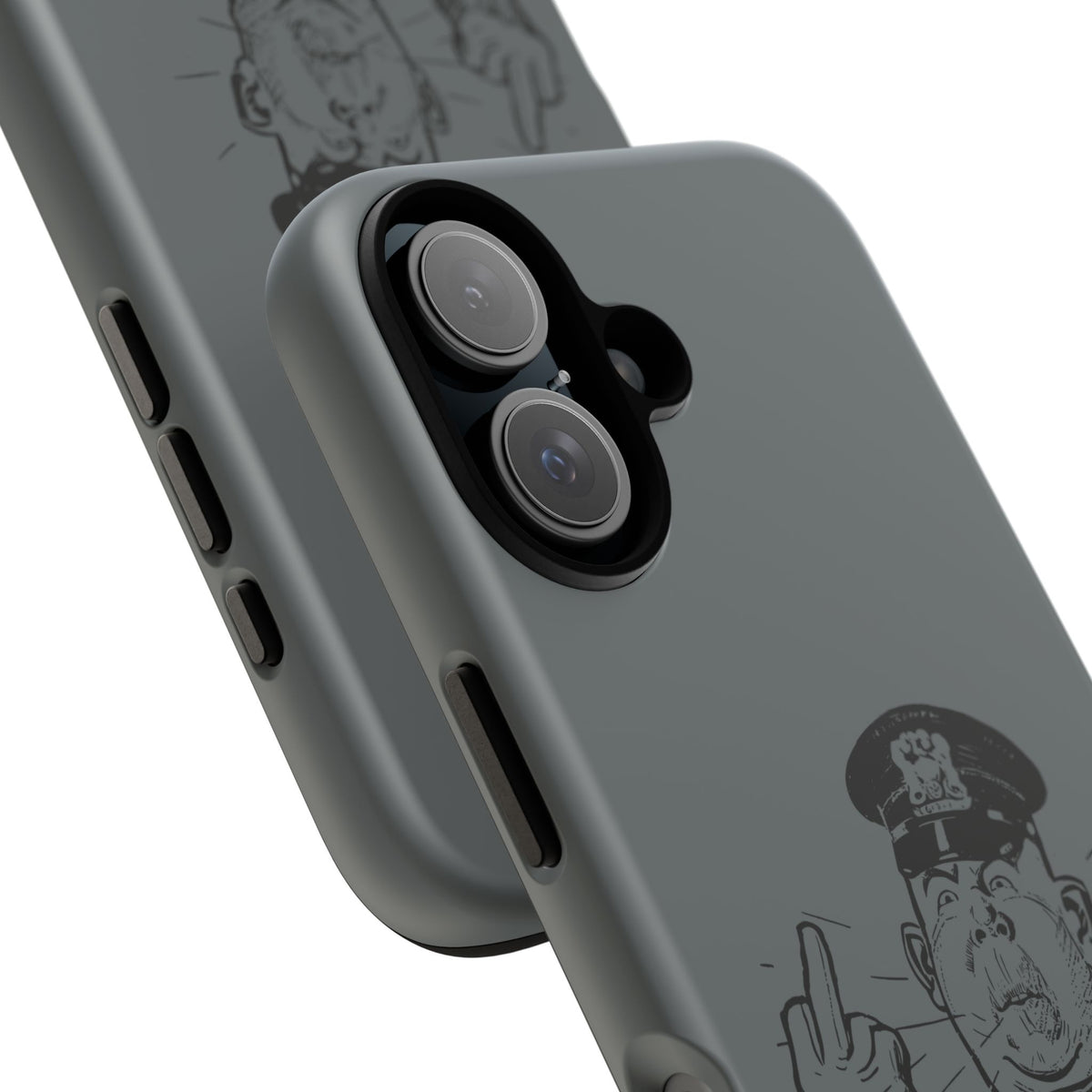 Vintage Cop Middle Finger Phone Case — Edgy Retro iPhone Protective Cover