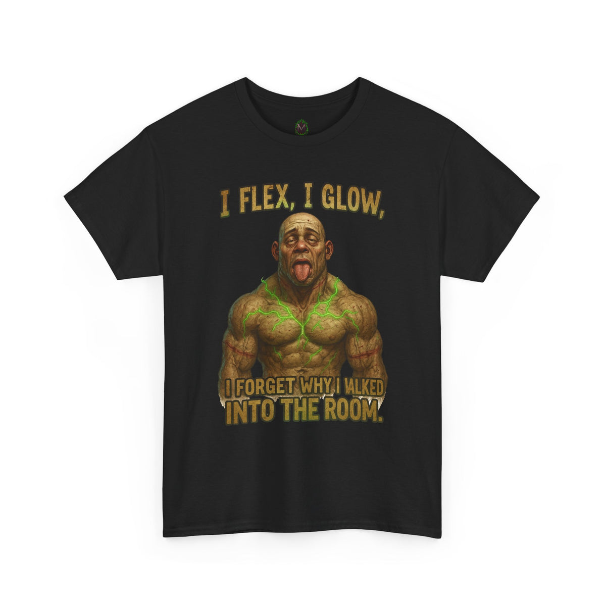 Muscle Meme T-Shirt — "I Flex, I Glow" Funny Gym Tee
