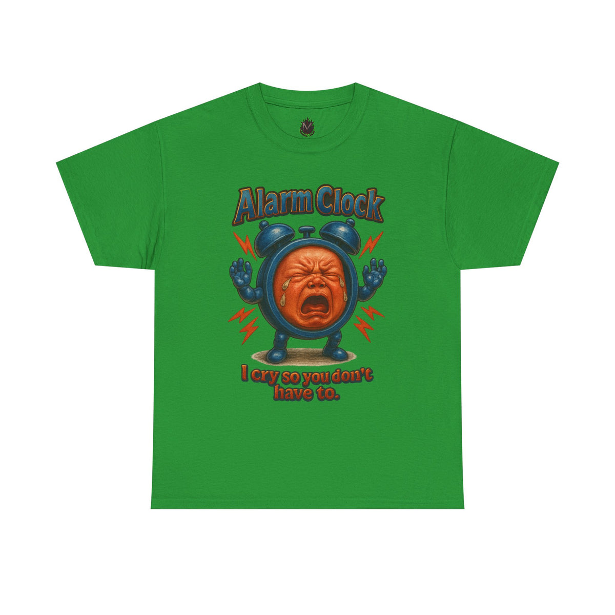 Alarm Clock Crying Baby Tee | Retro Cartoon Alarm Graphic