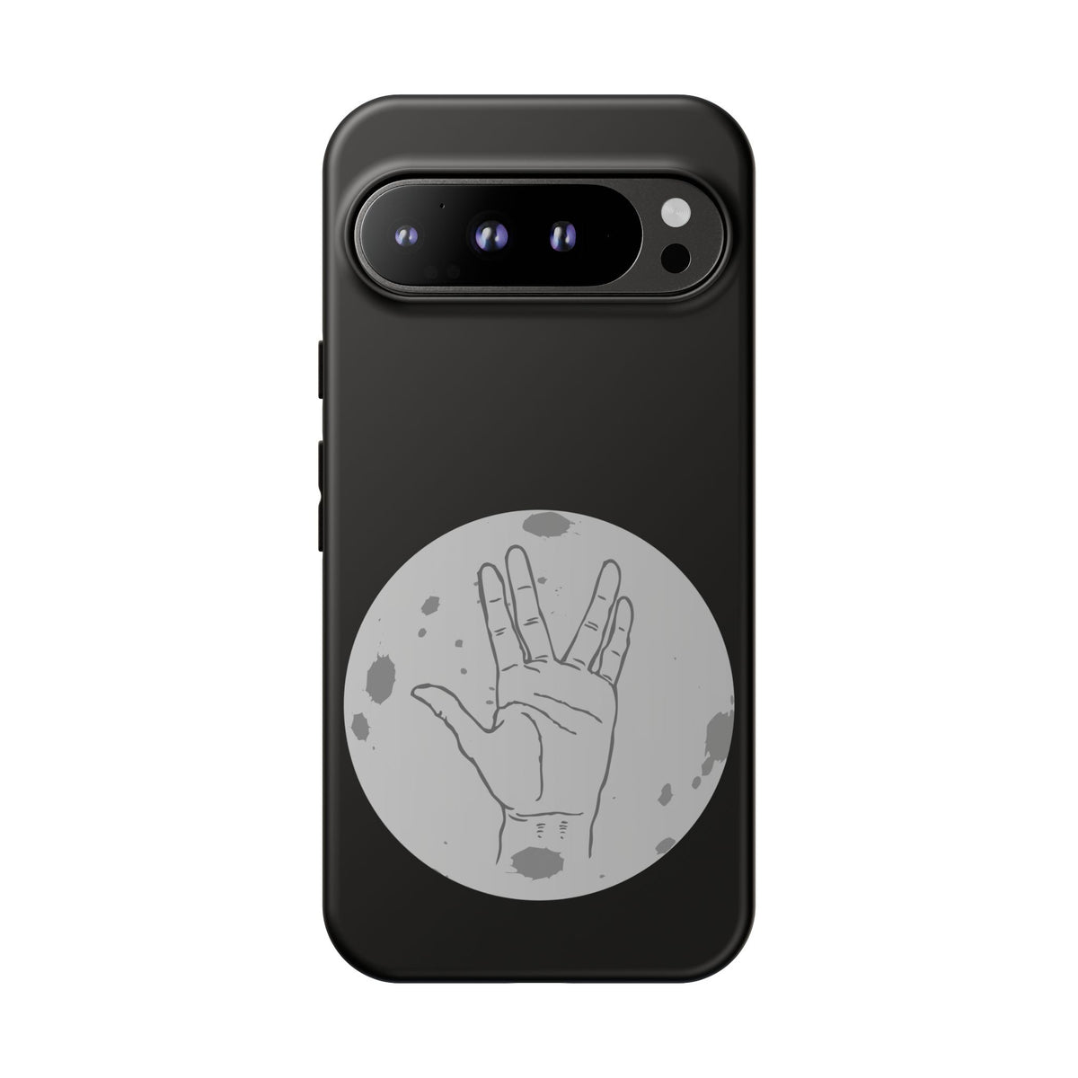 Spock Live Long Phone Case — Vulcan Salute Moon Graphic