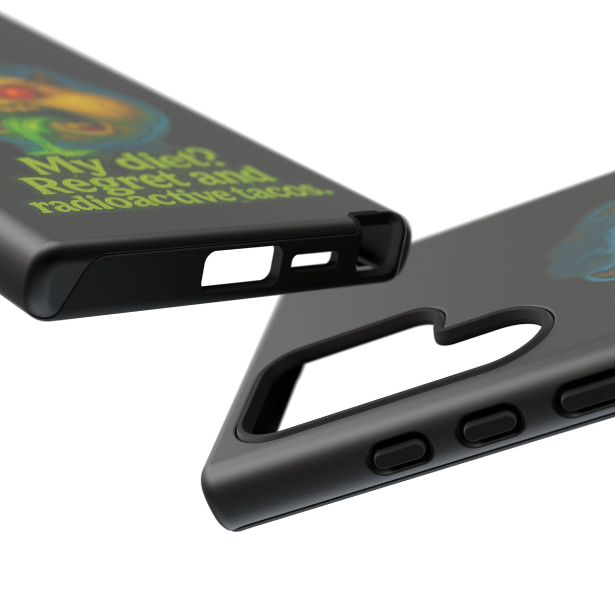 My Diet? Regret & Radioactive Tacos Phone Case — Funny Retro Monster Protective Cover