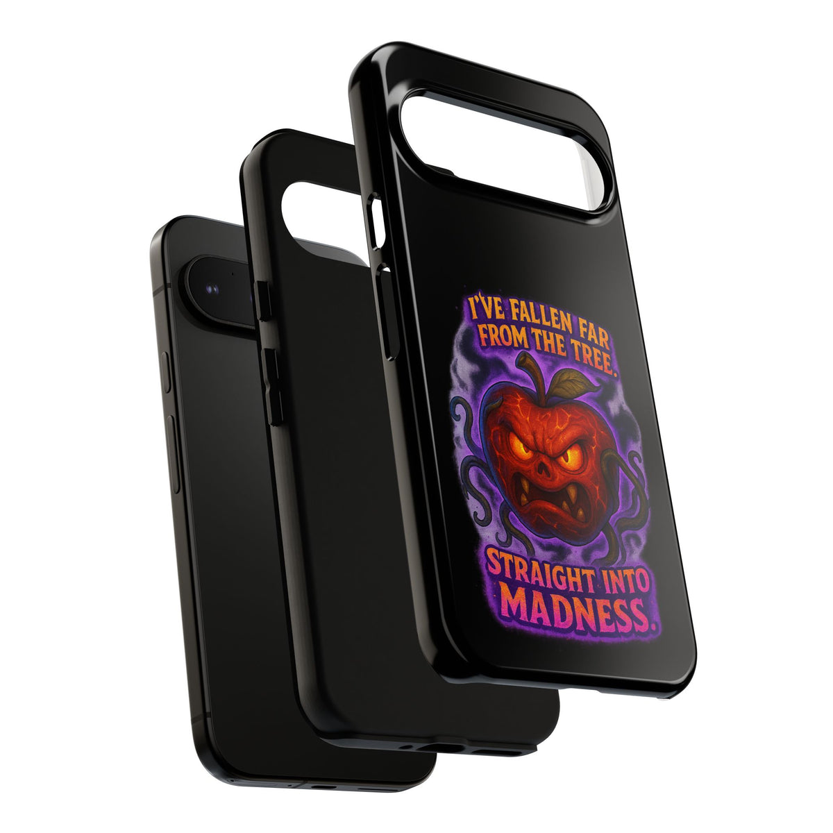 Phone Case — 'I've Fallen Far From the Tree, Straight Into Madness' Pumpkin Horror Design