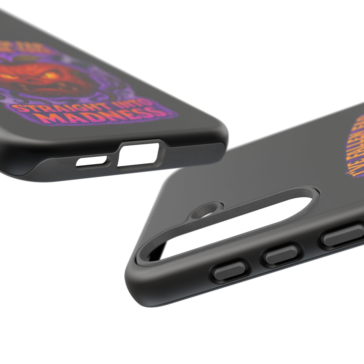 Phone Case — 'I've Fallen Far From the Tree, Straight Into Madness' Pumpkin Horror Design