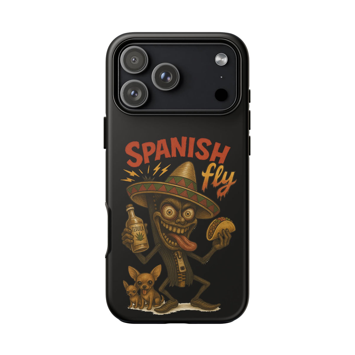 Spanish Fly Tough Phone Case — Retro Skull Sombrero Design