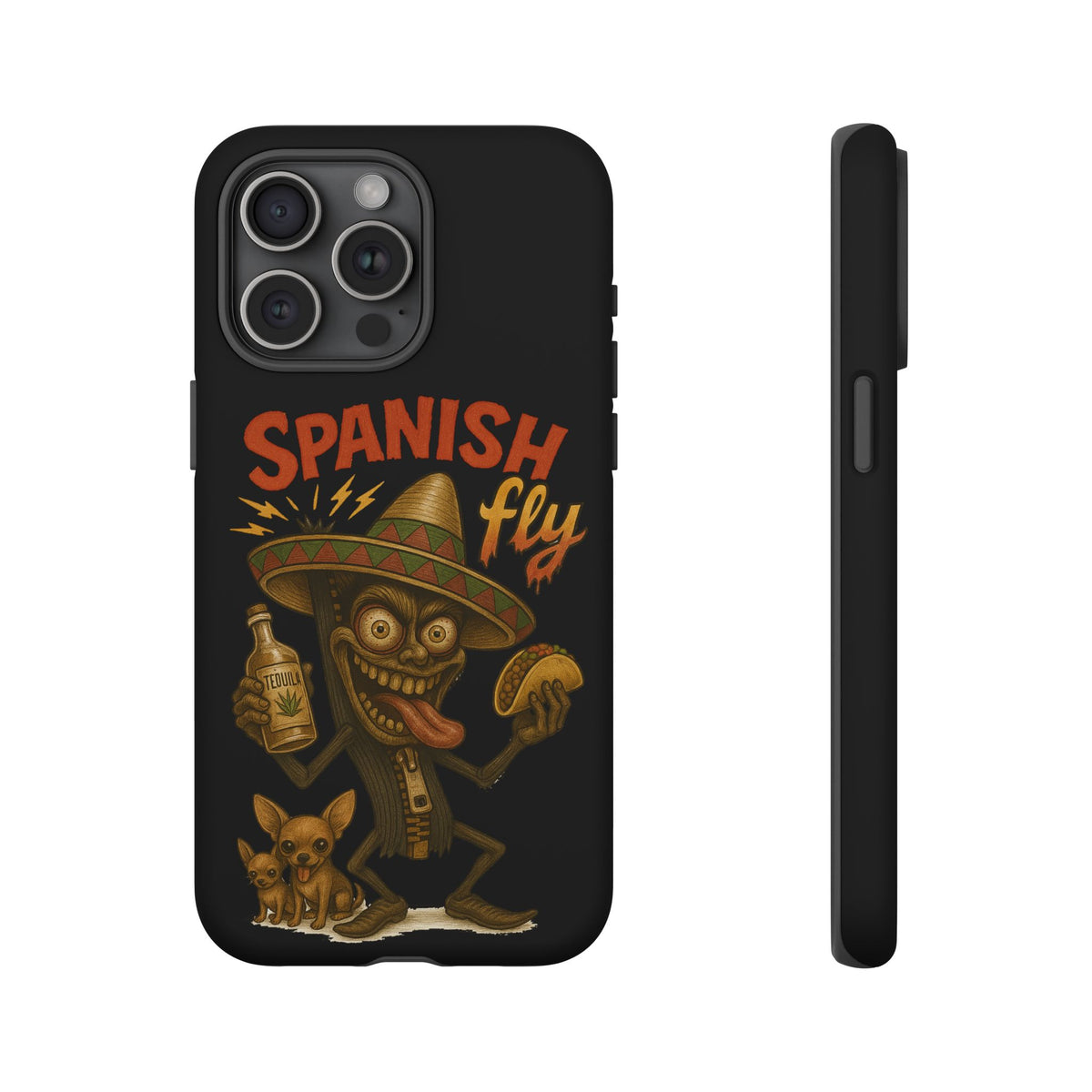 Spanish Fly Tough Phone Case — Retro Skull Sombrero Design