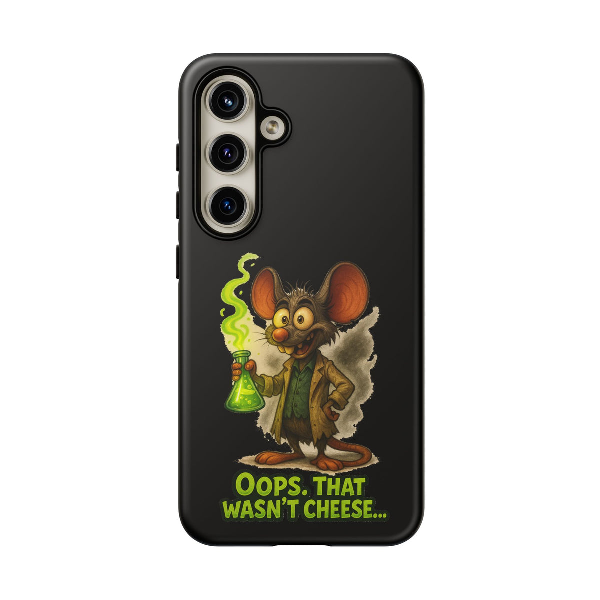 Phone Case — Funny Cartoon Rat "Oops That Wasn't Cheese" Protective Cover
