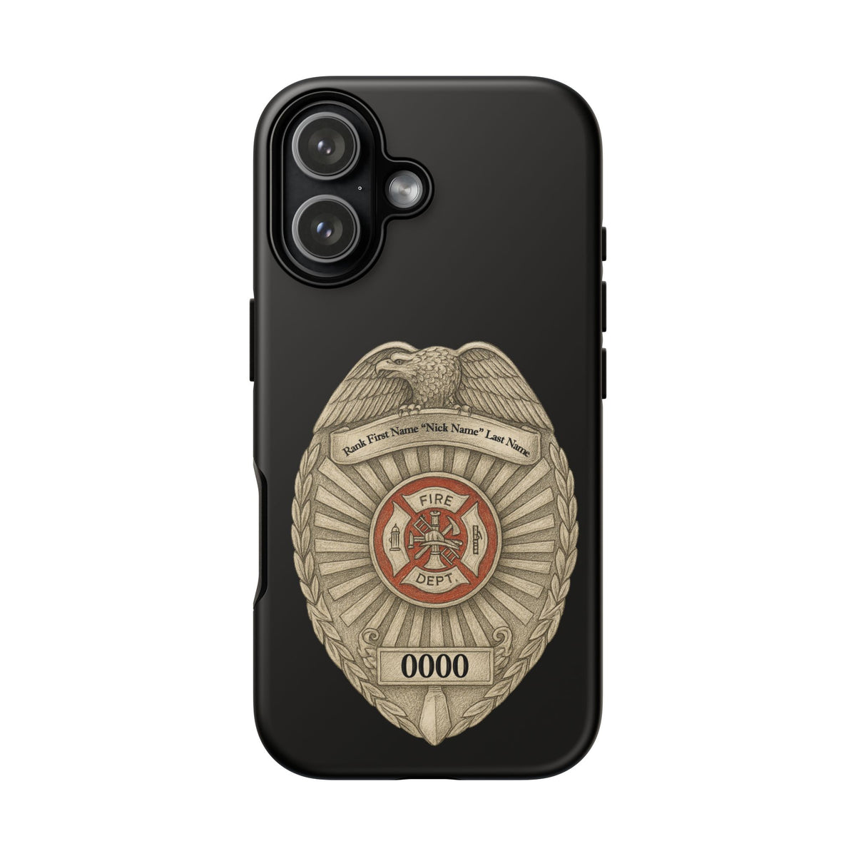 Firefighter Badge Phone Case – Personalized Dept. Emblem Tough Case