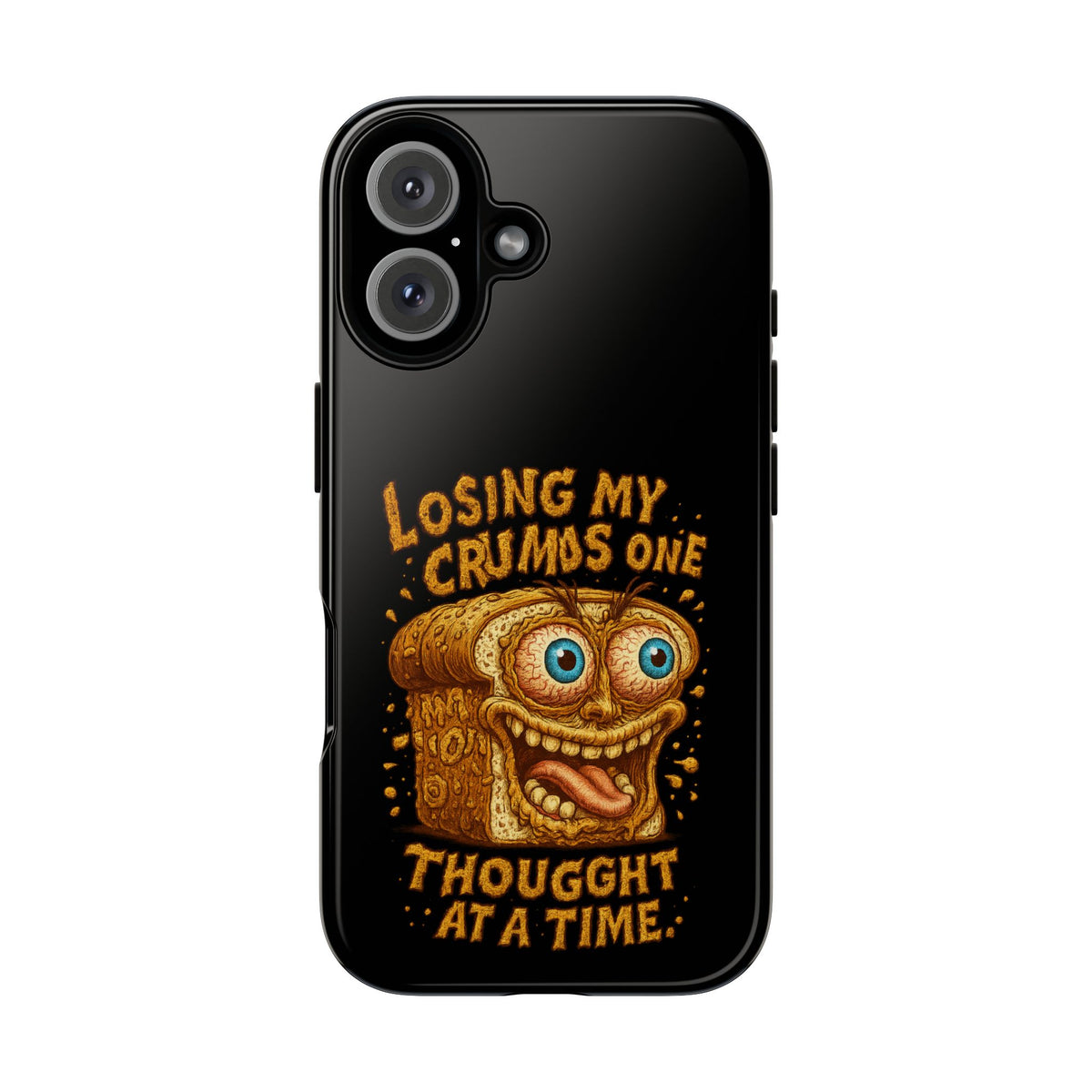 Phone Case — "Losing My Crumbs One Thought at a Time" Funny Retro Bread Illustration