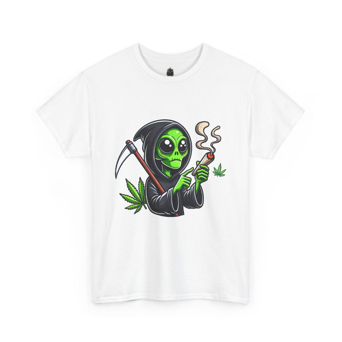 Grim Reaper Alien Smoking Joint T‑Shirt