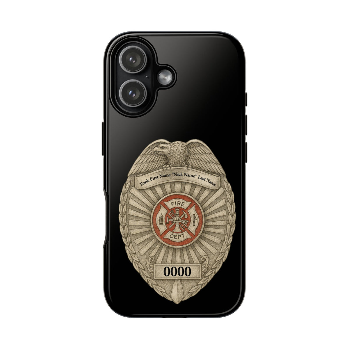 Firefighter Badge Phone Case – Personalized Dept. Emblem Tough Case