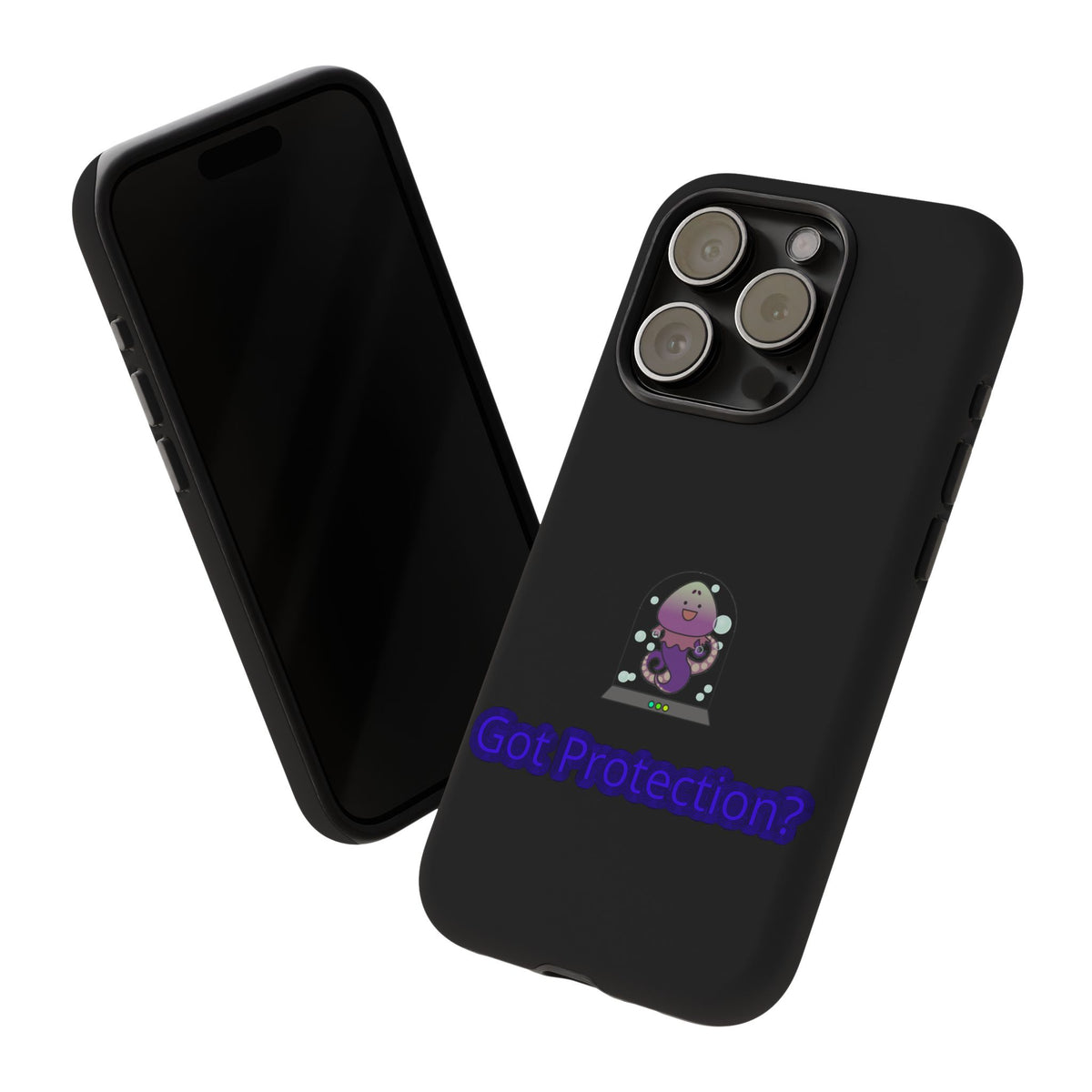 Phone Case — 'Got Protection?' Cute Purple Alien Anti-Shock Protective Cover