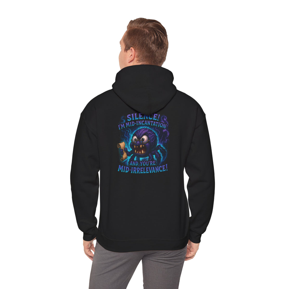 Skull Mage Hoodie — “Silence I’m Mid-Incantation and Mid-Irrelevance!” Graphic Pullover