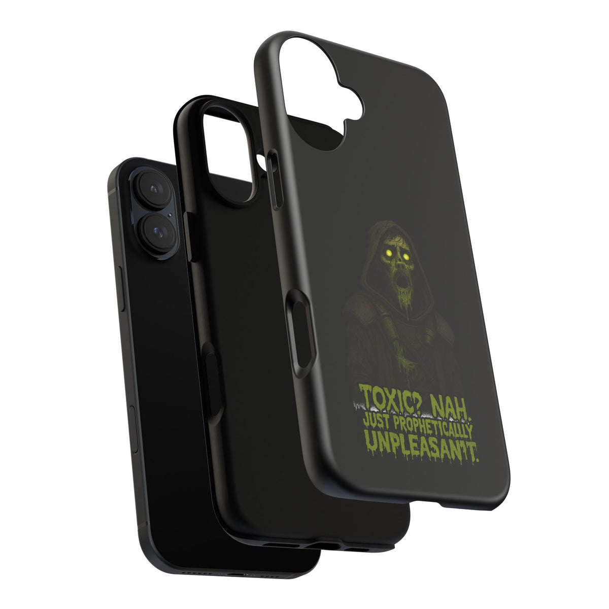 Phone Case — 'Toxic? Nah, Just Prophetically Unpleasant' Neon Grim Reaper Protective Cover