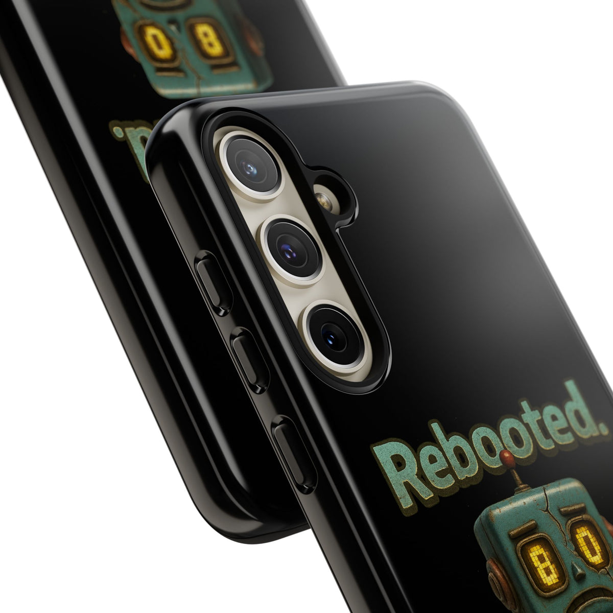 Phone Case — 'Rebooted. Still Awkward.' Retro Robot Protective Cover