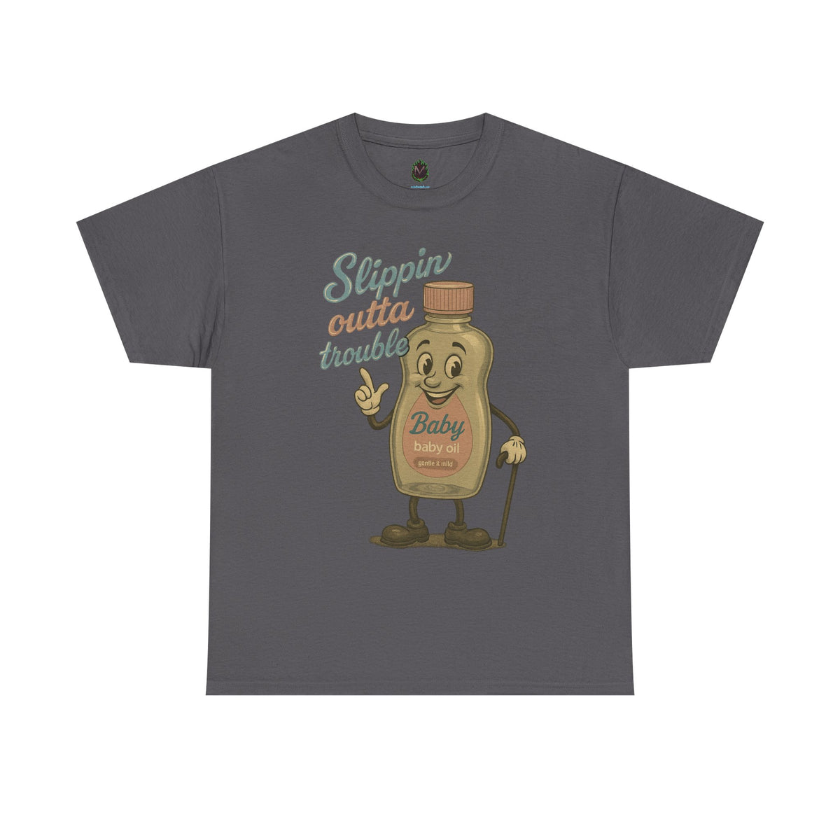 Slippin' Outta Trouble – Vintage Baby Oil Cartoon Tee