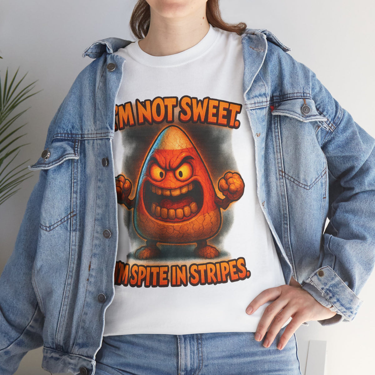 Angry Candy Corn I'm Not Sweet I'm Spite in Stripes T-Shirt