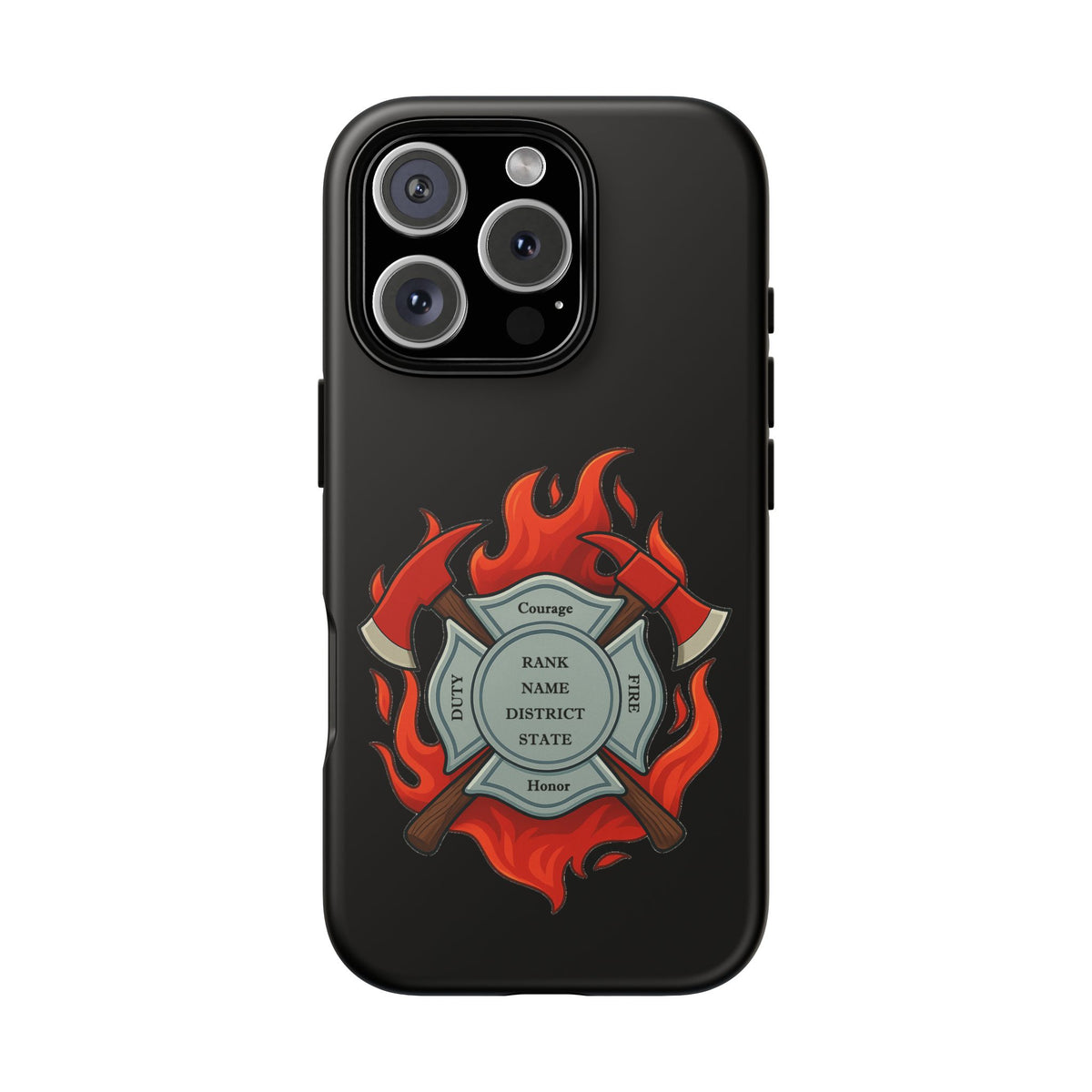 Firefighter Maltese Cross Phone Case — Custom Rank/Name/District Design