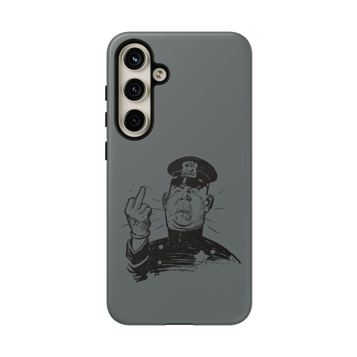 Vintage Cop Middle Finger Phone Case — Edgy Retro iPhone Protective Cover