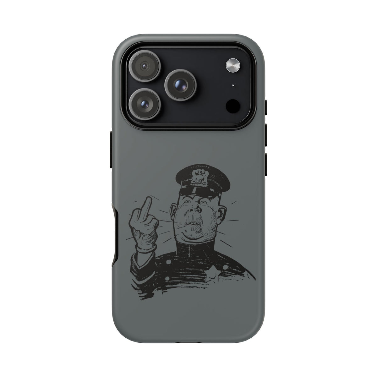 Vintage Cop Middle Finger Phone Case — Edgy Retro iPhone Protective Cover