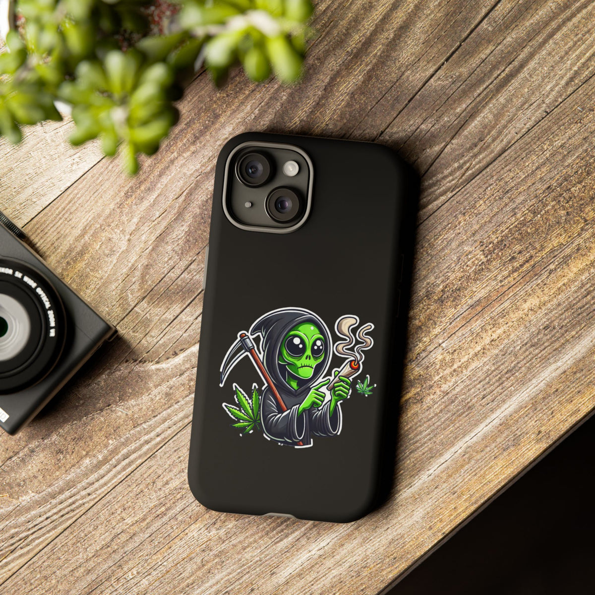Reaper Alien Phone Case – Cute Grim Reaper Smoking Weed iPhone Case