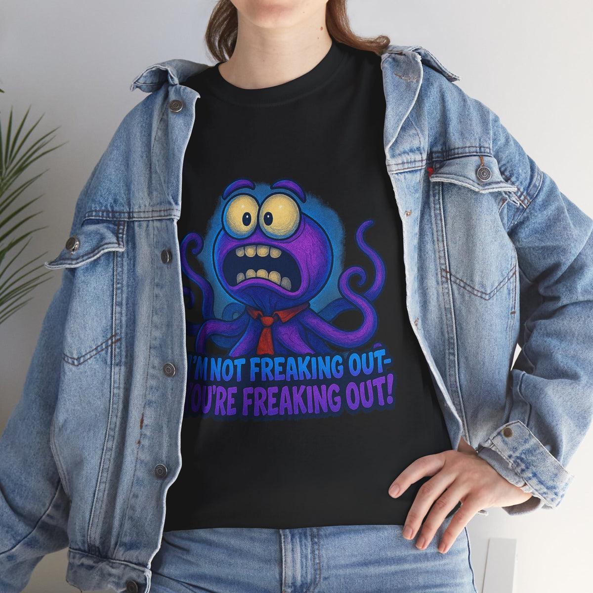 Panicked Octopus I'm Not Freaking Out Tee | Funny Creature Shirt