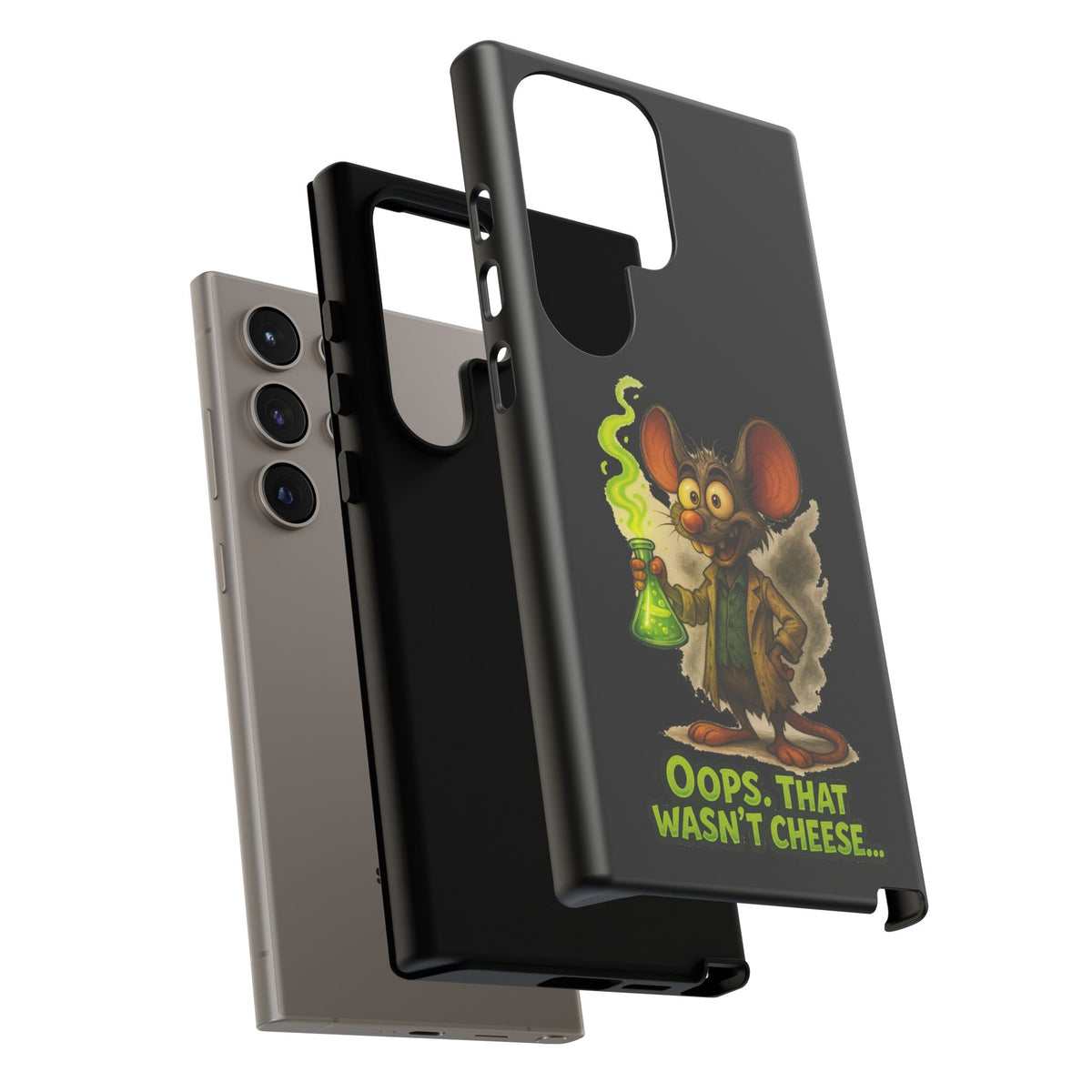 Phone Case — Funny Cartoon Rat "Oops That Wasn't Cheese" Protective Cover