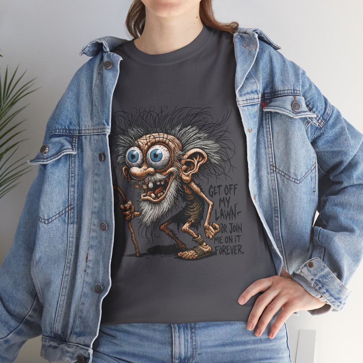 Get Off My Lawn – Creepy Old Man Threat Tee