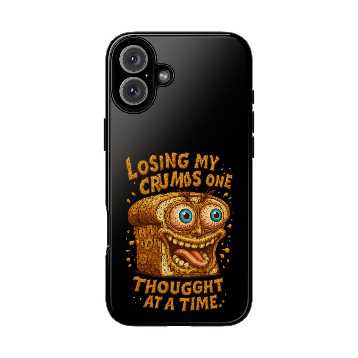 Phone Case — "Losing My Crumbs One Thought at a Time" Funny Retro Bread Illustration